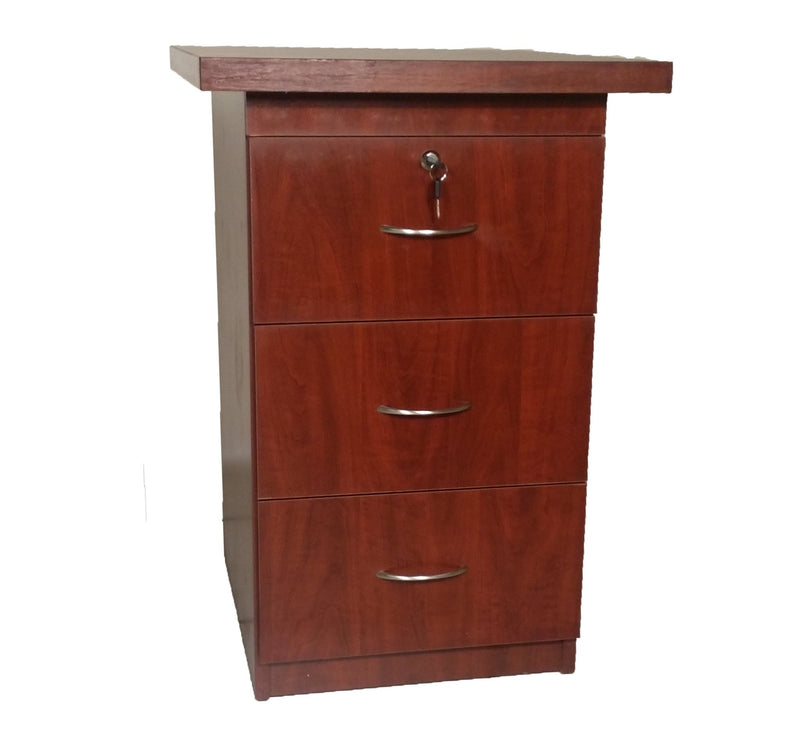DESK HEIGHT PEDESTAL ROYAL MAHOGANY WITH TOP LOCK