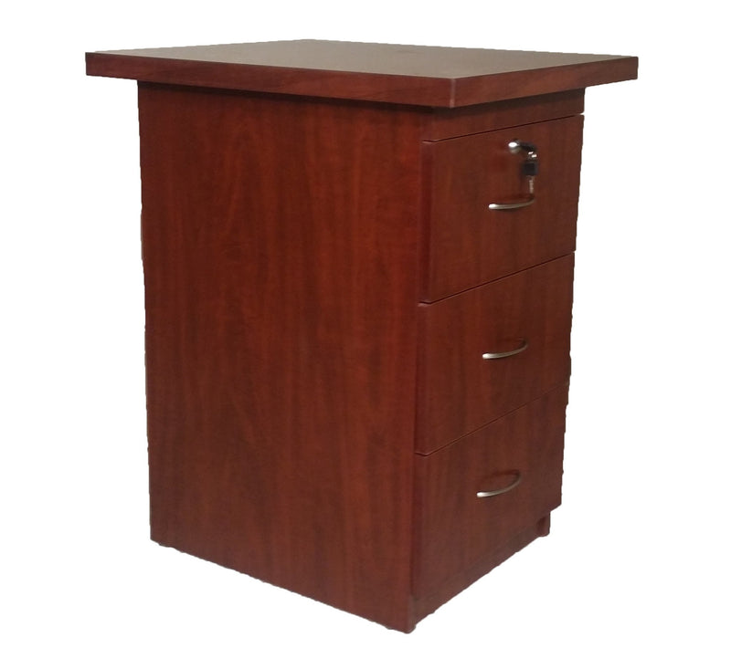 DESK HEIGHT PEDESTAL ROYAL MAHOGANY WITH TOP LOCK