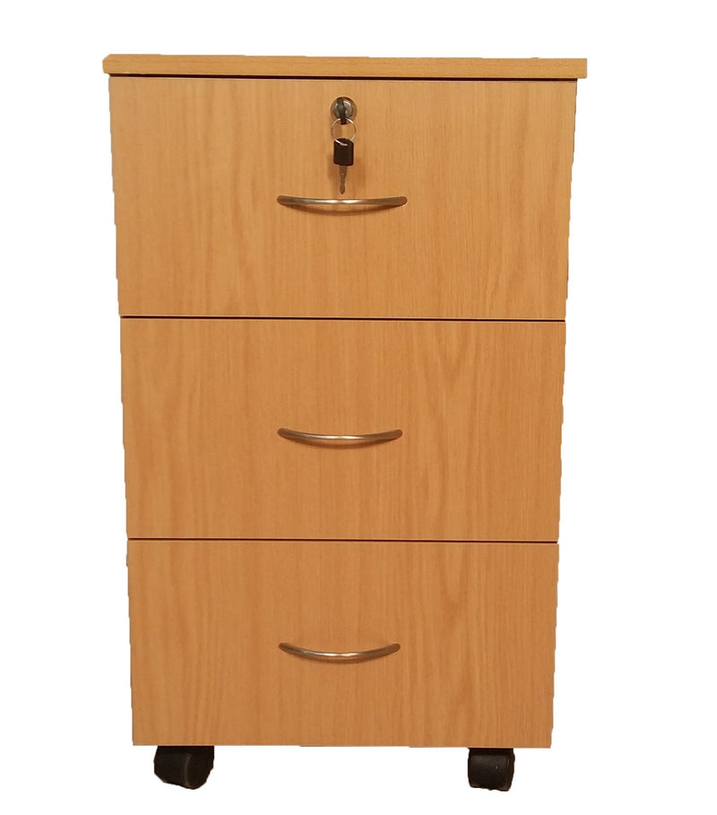 SUPER100 3 DRAWER MOBILE PEDESTAL OAK - makchedi.co.za office chairs