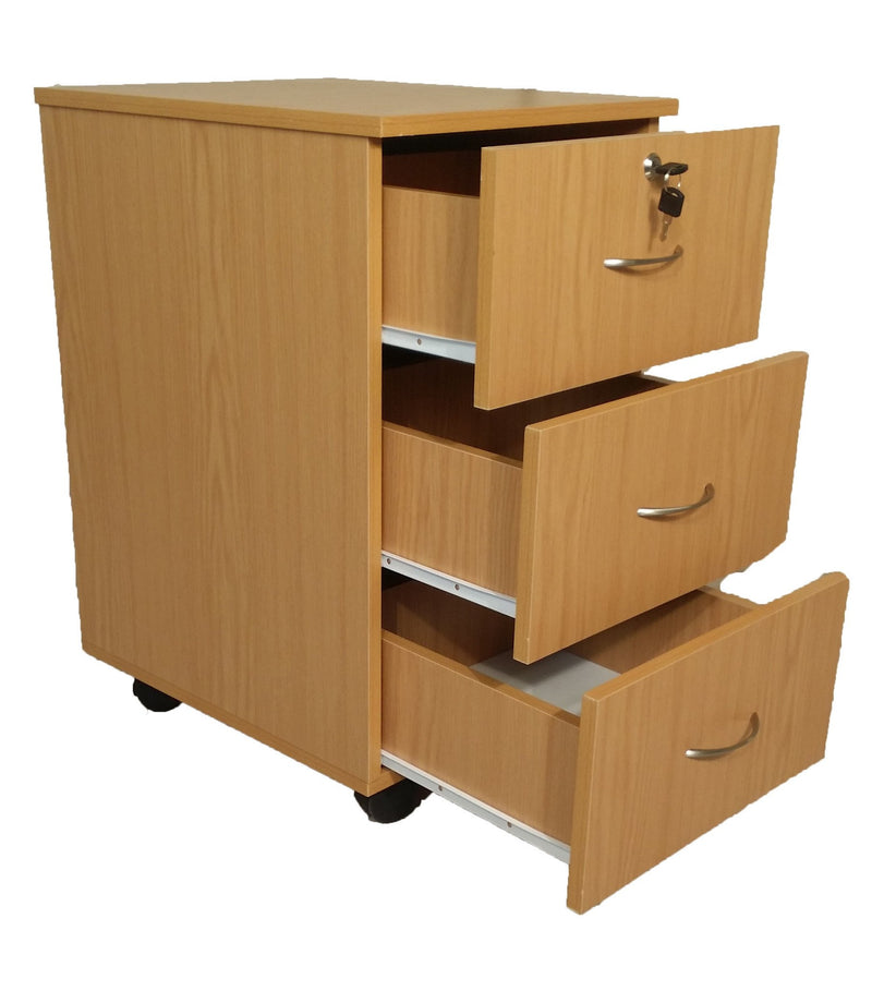 SUPER100 3 DRAWER MOBILE PEDESTAL OAK - makchedi.co.za office chairs