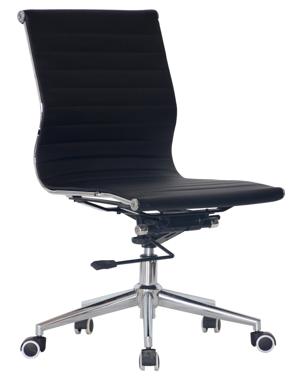 Classic PU (No Arms) Medium Back Black - makchedi.co.za office chairs