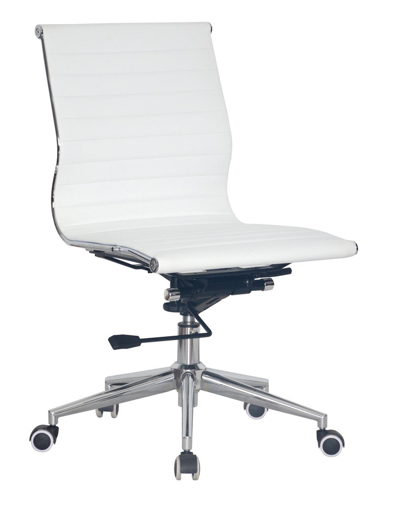 Classic PU (No Arms) Medium Back White - makchedi.co.za office chairs
