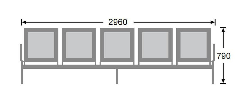 Heavy Duty Standard Steel 5 Seater - makchedi.co.za office chairs