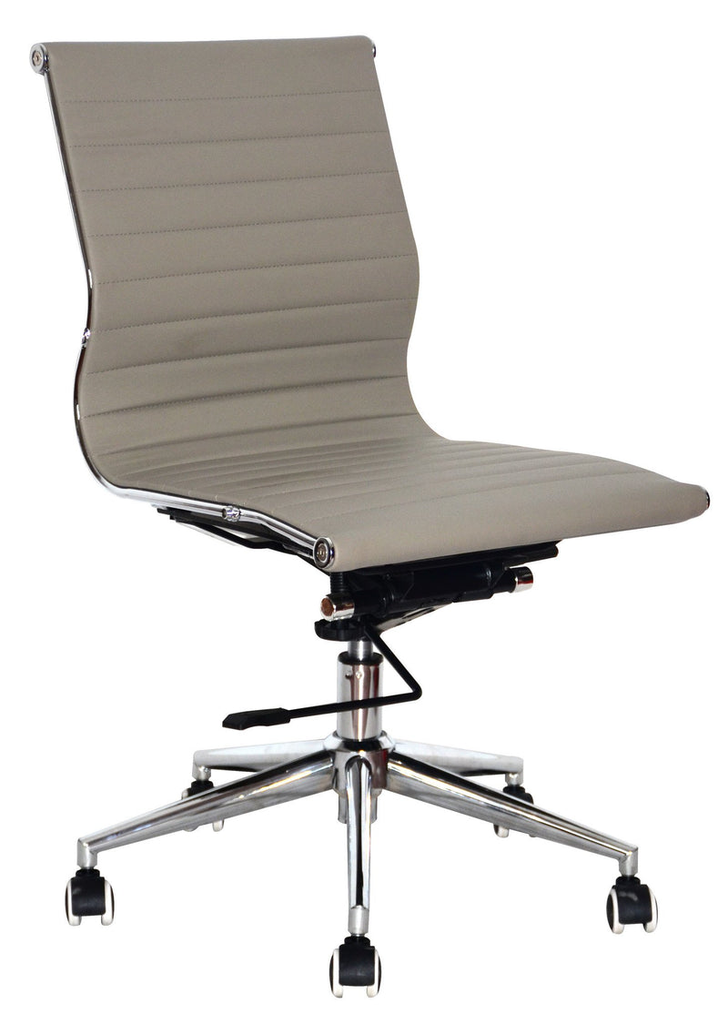 Classic PU (No Arms) Medium Back Grey - makchedi.co.za office chairs