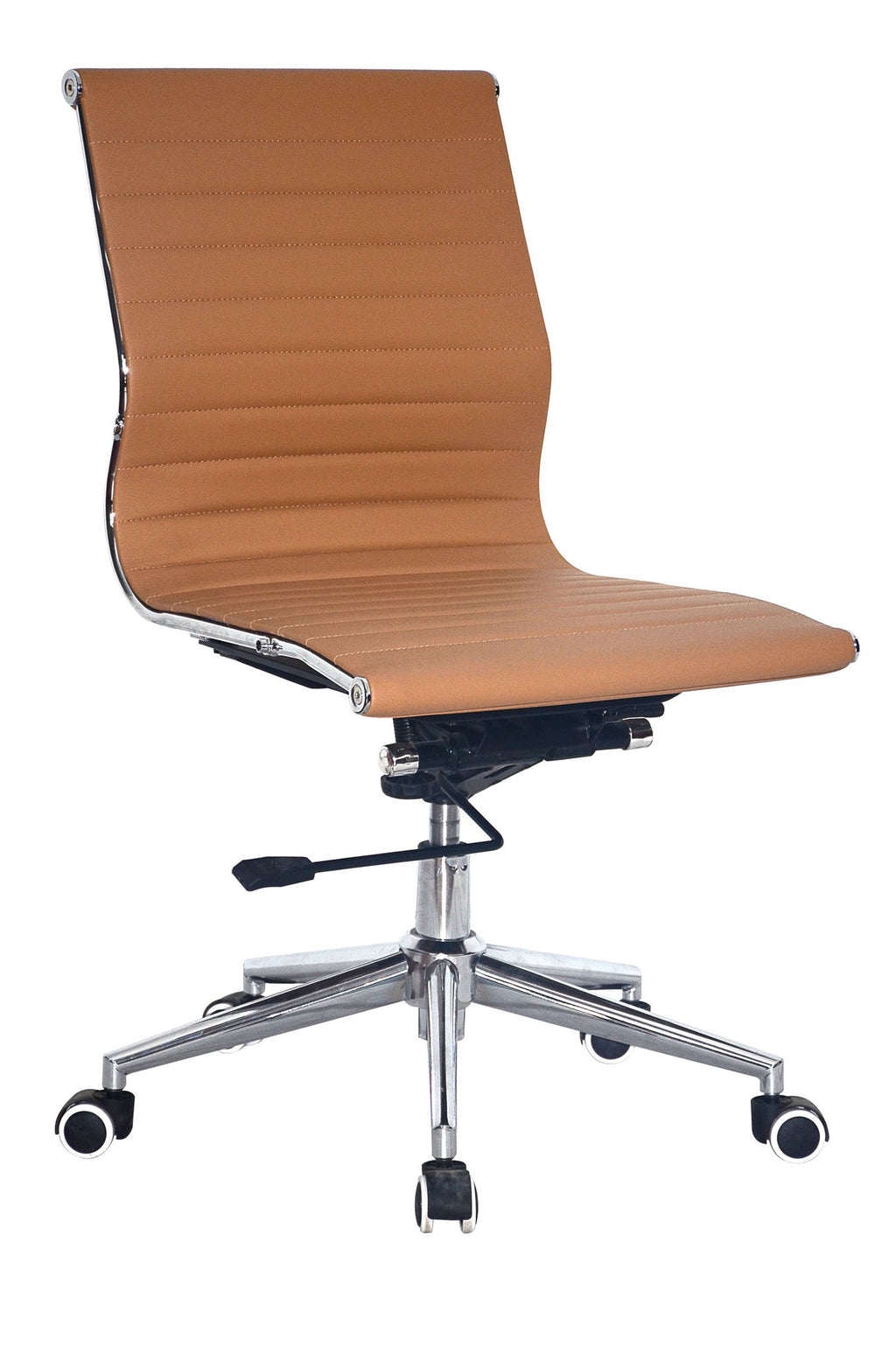 Classic PU (No Arms) Medium Back Camel - makchedi.co.za office chairs