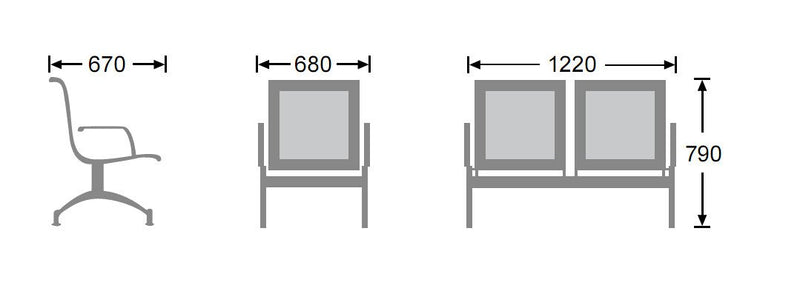 Heavy Duty Standard Steel 2 Seater - makchedi.co.za office chairs