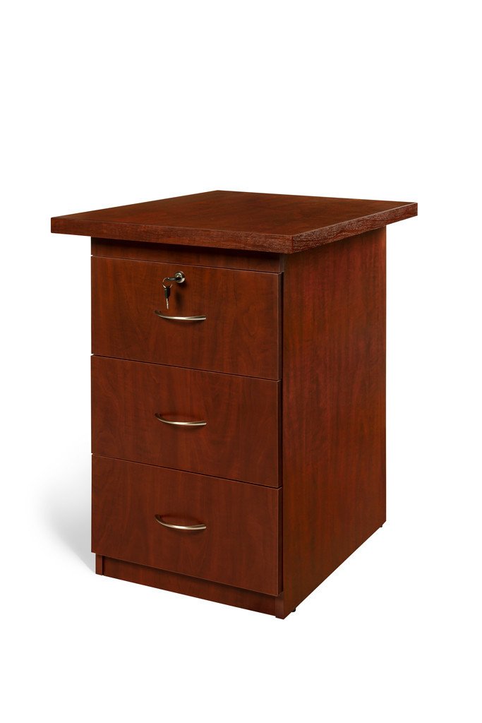 DESK HEIGHT PEDESTAL ROYAL MAHOGANY WITH TOP LOCK